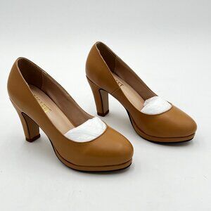 Chic Tan Heels by [Brand]